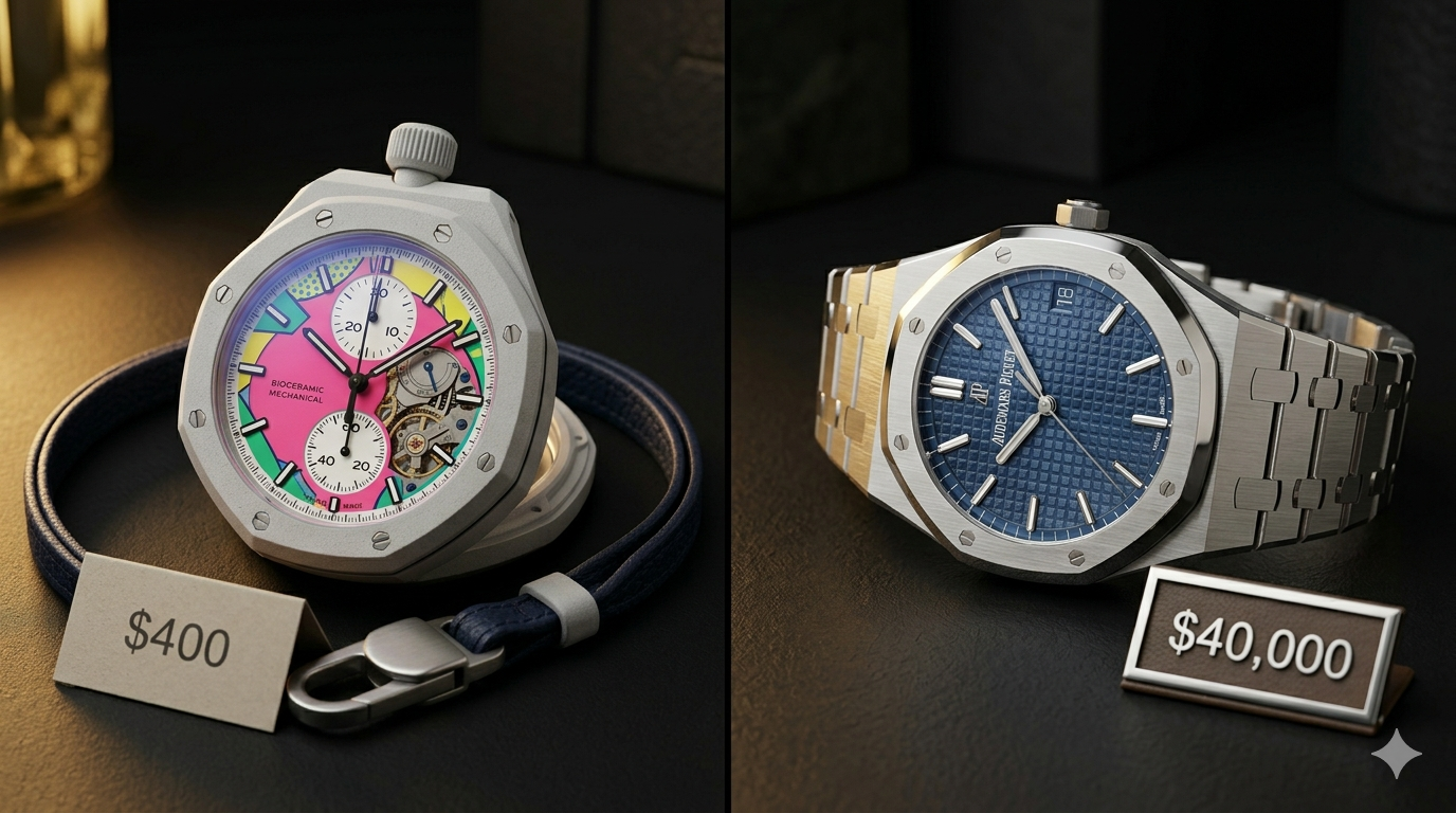 Порівняння: Royal Pop Bioceramic за $400 та справжній Audemars Piguet Royal Oak за $40,000